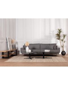 ספה תלת מושבית בד בגוון אפור 265 ס"מ דגם קולינס