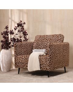 כורסא בד בסגנון מנומר גוון חום אדום דגם שושו