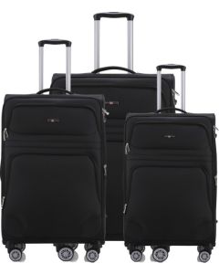 סט 3 מזוודות בד 28/24/20 Swiss Voyager Castlegate שחור