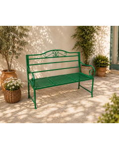 ספסל מתכת ירוק כהה 120 סמ