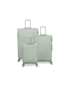 סט 3 מזוודות בד יוקרתיות וקלות 30/25/20 דגם Luxtrous Luxe צבע ירוק מרווה