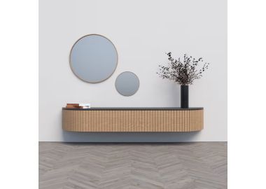 מזנון צף דגם Venice צבע אלון שחור ואלון טבעי