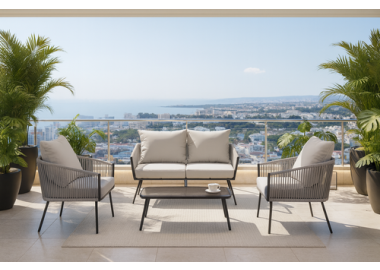 פינת ישיבה מאלומיניום דגם רותם