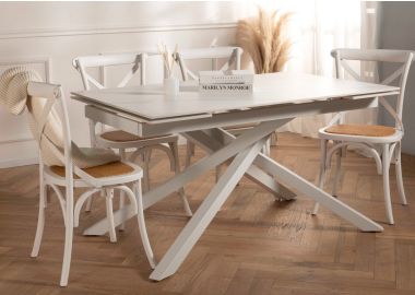 שולחן אוכל לבן קרמיקה 90*140 ס"מ דגם מיניס