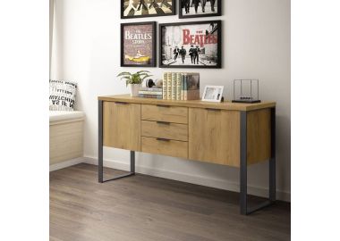 שידת קונוסלה מעוצבת דגם טיאנה בגוון אלון מוזהב