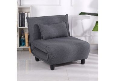 כורסא נפתחת למיטת יחיד דגם לוטוס בגוון אפור