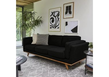 ספה תלת מושבית FLORIDA בגוון שחור