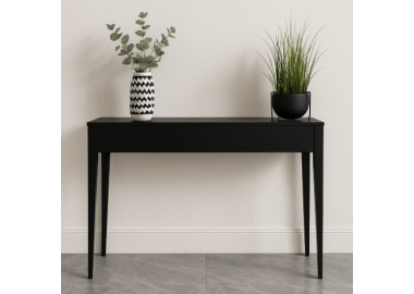 קונסולה 2 מגירות בגוון שחור צבוע אפוקסי בתנור דגם NOA