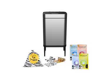 מארז Lianer  פח 60 ליטר עם אביזרים צבע כסוף