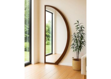 מראה מסגרת מעץ בצורת קשת - קשת ימין