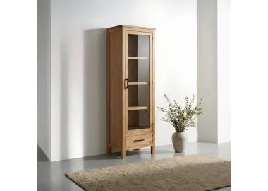 ויטרינה דגם וינה עשוי עץ טבעי שילוב דלת זכוכית