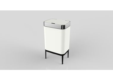 פח 60 ליטר לבן עם פח פנימי וחיישן עליון דגם FUTURE