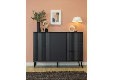 שידת קומודה דגם ברצלונה רוחב 135 ס"מ בגוון אפור כהה