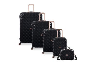 סט 5 מזוודות יוקרה קשיחות 32/28/24/20 + תיק איפור דגם Glitzy שחור