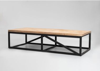 שולחן סלון בגוון טבעי עץ בוקיצה 80*180 ס"מ דגם פולסי