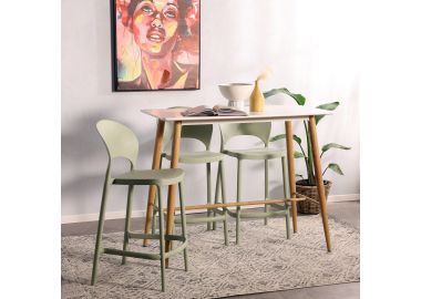 שולחן בר 120*60 ס"מ בגוון לבן/אלון דגם ASHTON