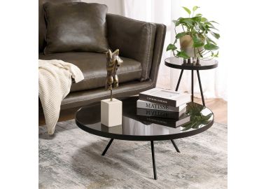 שולחן סלון קוטר 81 ס"מ זכוכית חומה דגם COCKTAIL