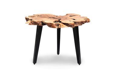 שולחן קפה עץ זית בגוון טבעי 50*60 ס"מ גובה 31 ס"מ דגם ויוי