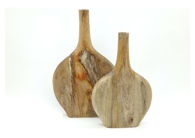 סט כדים דקורטיביים מעץ מנגו