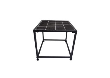 שולחן קפה ברזל/קרמיקה בגוון שחור 44*44 ס"מ דגם קרמיק
