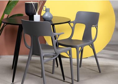 כסא פינת אוכל נערם אפור פלסטיק קשיח דגם ELMO