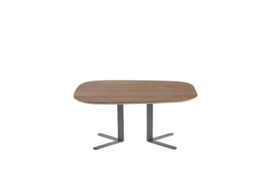 שולחן סלון בגוןן טבעי/אפור פורניר אגוז 79.5*95 ס"מ דגם פילו