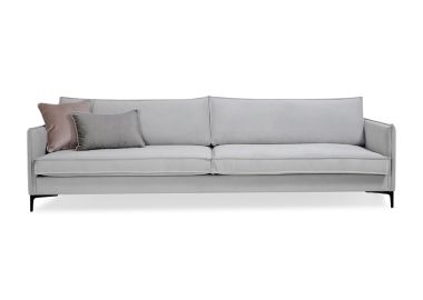 ספה תלת מושבית בד בגוון אפור בהיר 290 ס"מ דגם סיקי