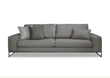 ספה תלת מושבית בד בגוון אפור 273 ס"מ דגם פראדו