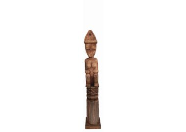 פסל טרייב אישה בגוון טבעי עץ מנגו 88.5 ס"מ