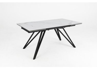 שולחן אוכל שחור/לבן קרמיקה 90*160 ס"מ דגם אלבין