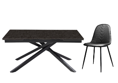 מבצע שולחן אוכל מיניס+4 כסאות סמוקי גלים שחור