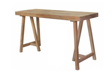 שולחן עבודה עץ טיק ממוחזר בגוון טבעי 50*140 ס"מ דגם טיקי