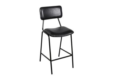 כסא בר שחור משענת גב עור באפלו דגם טנו