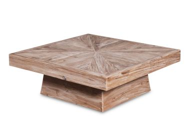 שולחן סלון ריבועי עץ ממוחזר גוון טבעי 100*100 ס"מ דגם בולק