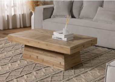 שולחן סלון מלבני עץ ממוחזר גוון טבעי 70*120 ס"מ דגם בולק