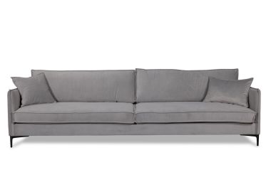 ספה תלת מושבית בד בגוון אפור בהיר 290 ס"מ דגם סיקי