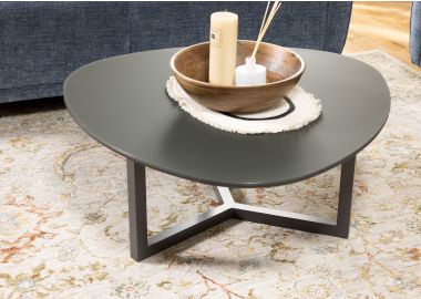 שולחן סלון זכוכית אפור כהה 89*89 ס"מ דגם דברו
