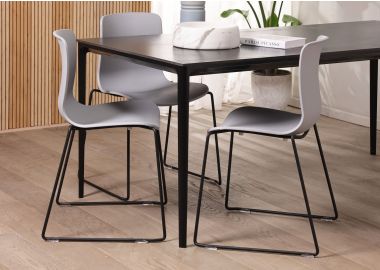 כסא פינת אוכל פלסטיק בגוון אפור דגם KIRI