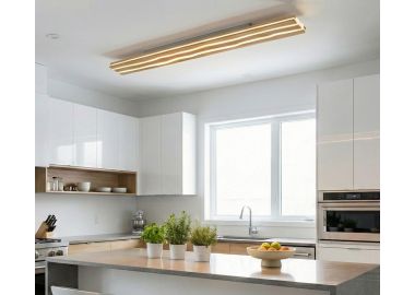 גוף תאורה LED צמוד תקרה בגוון עץ דגם אפוקסי