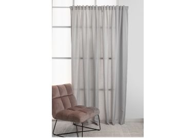 וילון השחלה דגם לורנס 140x160 ס"מ צבע אפור