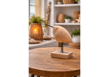 ציפור מעץ מלא בעבודת יד