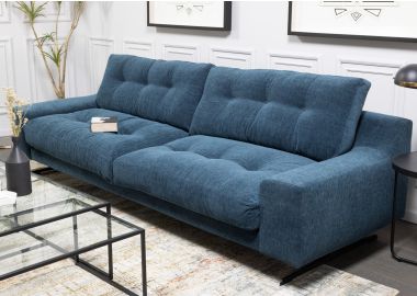 ספה תלת מושבית בד בגוון כחול דגם סופי