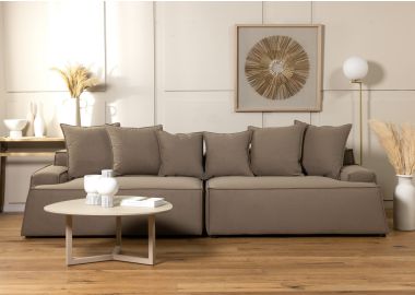 ספה תלת מושבית בד בגוון טאופ דגם מליסה