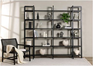  יחידת מדפים 220 סמ" בגוון שחור דגם WEBBI