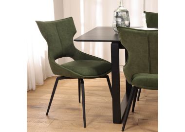 כסא פינת אוכל בד בגוון ירוק דגם אירס