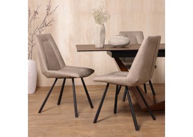 כסא פינת אוכל בד בגוון טאופ דגם אינר