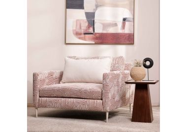 כורסא בד בגוון אדום/לבן דגם ניקה