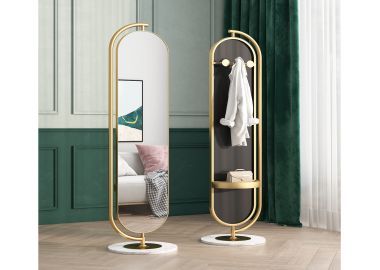 מראת עמידה דגם 1854 עם אחסון אחורי בגוון שחור+זהב