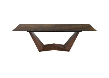 שולחן אוכל נפתח קרמיקה בגוון ברונזה/טבעי 200 ס"מ דגם גראמי