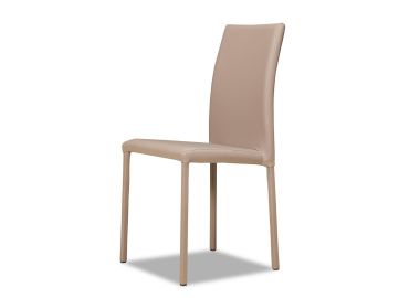 כסא אוכל דמוי עור בגוון מוקה דגם איידול